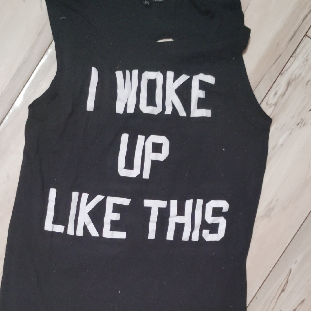 Black Sleeveless Graphic Tee